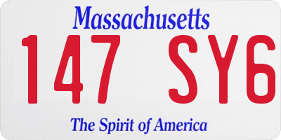 MA license plate 147SY6