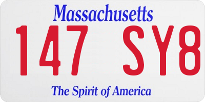 MA license plate 147SY8