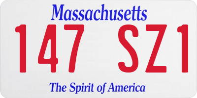 MA license plate 147SZ1