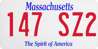 MA license plate 147SZ2