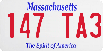 MA license plate 147TA3