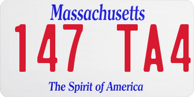 MA license plate 147TA4