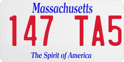 MA license plate 147TA5