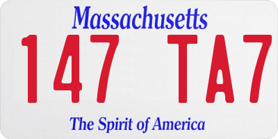 MA license plate 147TA7