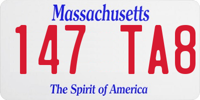 MA license plate 147TA8