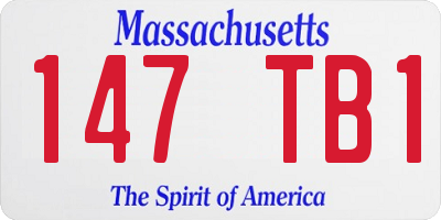 MA license plate 147TB1