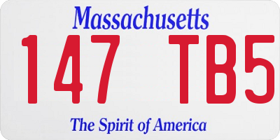 MA license plate 147TB5