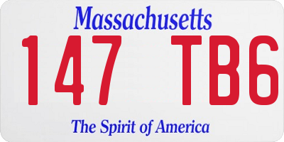 MA license plate 147TB6