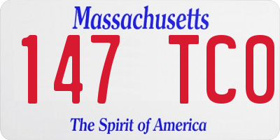 MA license plate 147TC0