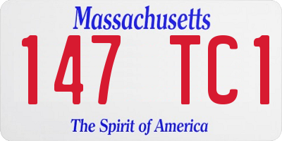 MA license plate 147TC1