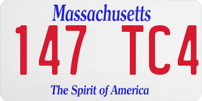 MA license plate 147TC4