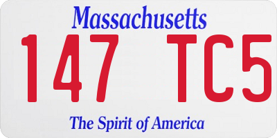 MA license plate 147TC5