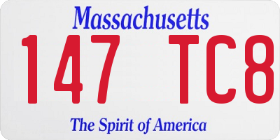 MA license plate 147TC8