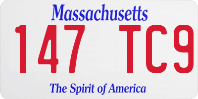 MA license plate 147TC9