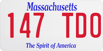 MA license plate 147TD0
