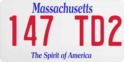 MA license plate 147TD2