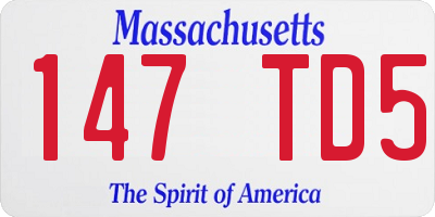 MA license plate 147TD5