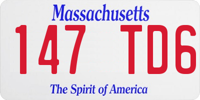 MA license plate 147TD6