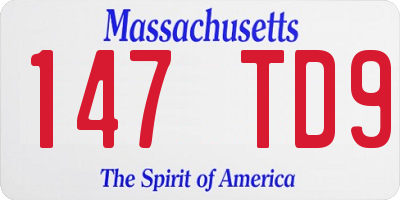 MA license plate 147TD9