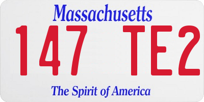 MA license plate 147TE2
