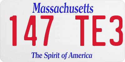 MA license plate 147TE3