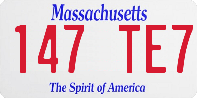 MA license plate 147TE7