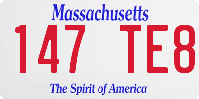 MA license plate 147TE8