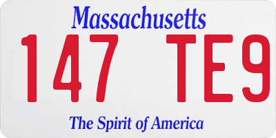 MA license plate 147TE9