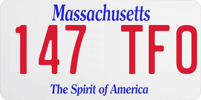 MA license plate 147TF0