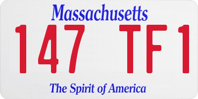 MA license plate 147TF1