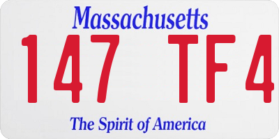 MA license plate 147TF4