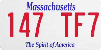 MA license plate 147TF7