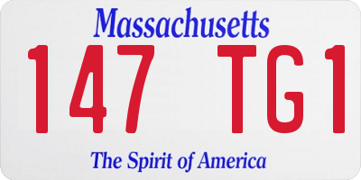 MA license plate 147TG1