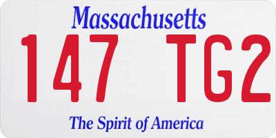 MA license plate 147TG2