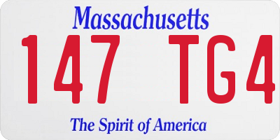 MA license plate 147TG4