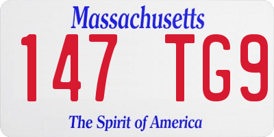MA license plate 147TG9