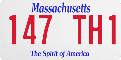 MA license plate 147TH1