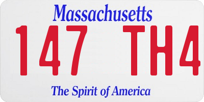 MA license plate 147TH4