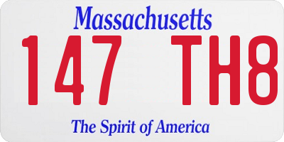 MA license plate 147TH8