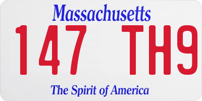 MA license plate 147TH9