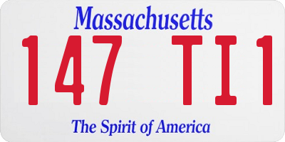 MA license plate 147TI1