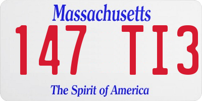 MA license plate 147TI3