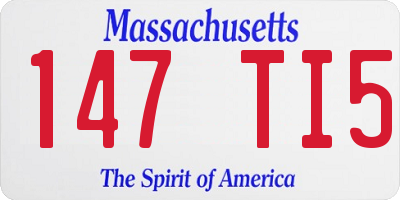 MA license plate 147TI5