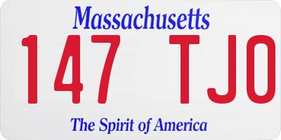 MA license plate 147TJ0