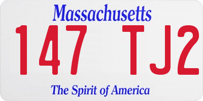 MA license plate 147TJ2