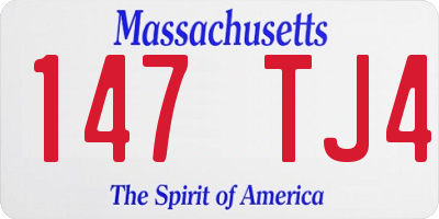 MA license plate 147TJ4