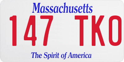 MA license plate 147TK0