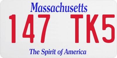 MA license plate 147TK5