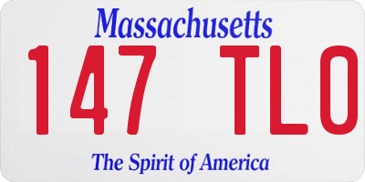MA license plate 147TL0