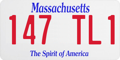 MA license plate 147TL1